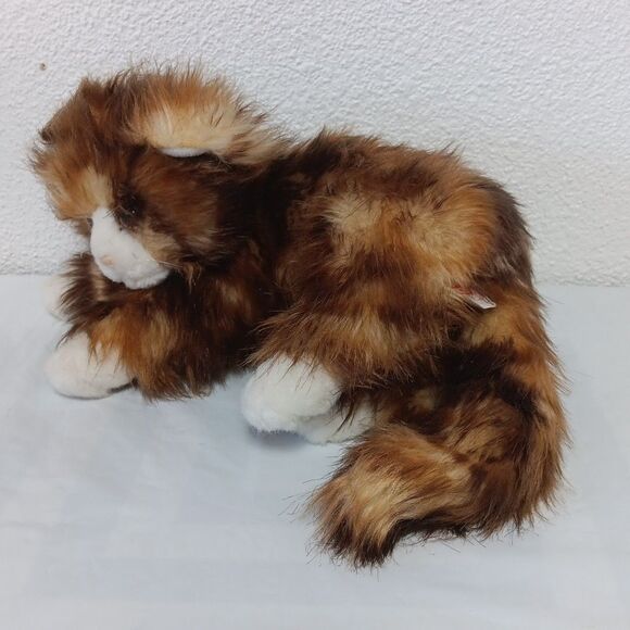 Ty Classic Kitty Cat Jumbles Calico Brown Tabby White Paws Long Hair Plush 2016 - Picture 6 of 10